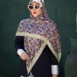 روسری نخی گُلدار کد 26143