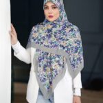 روسری نخی گُلدار کد 26144