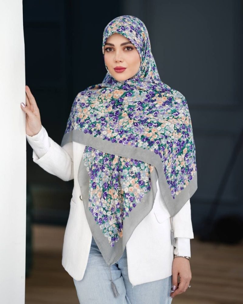 روسری نخی گُلدار کد 26144 - Image 1