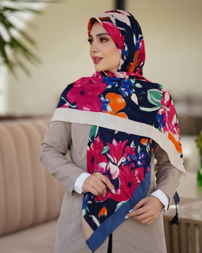 روسری نخی گُلدار کد 26148 - Image 1