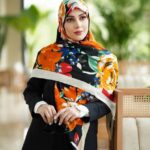 روسری نخی گُلدار کد 26149