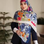روسری نخی گُلدار کد 26150