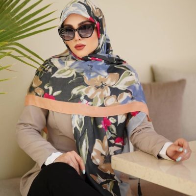 روسری نخی گُلدار کد 26151
