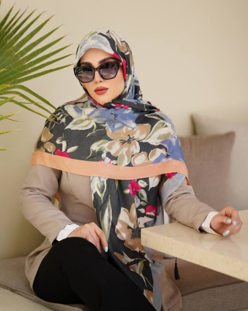 روسری نخی گُلدار کد 26151 - Image 1