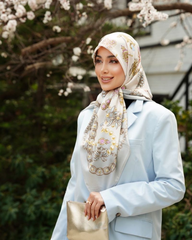 روسری ابریشم ژاکارد کد 26196 - Image 1