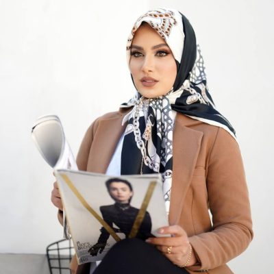 روسری ابریشم ژاکارد کد 26214