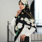 روسری ابریشم ژاکارد کد 26216