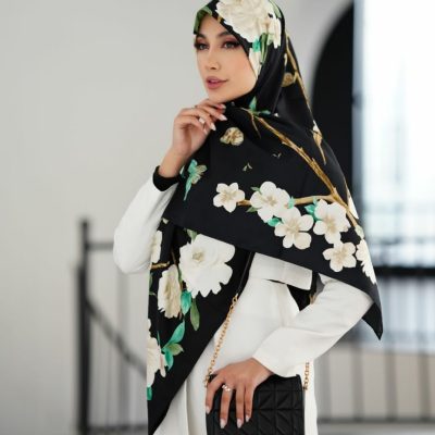 روسری ابریشم ژاکارد کد 26216