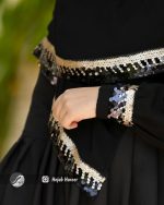 روسری مشکی کار شده کد 2668 - Image 2