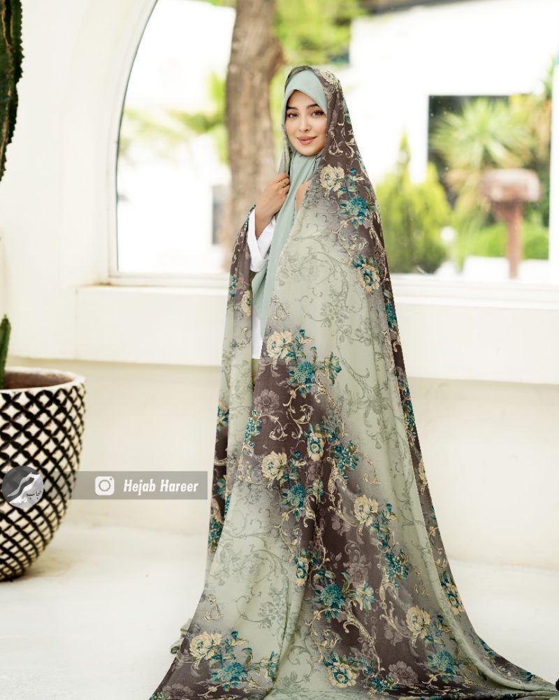 چادر رنگی کرپ حریر کد 30944 - Image 1
