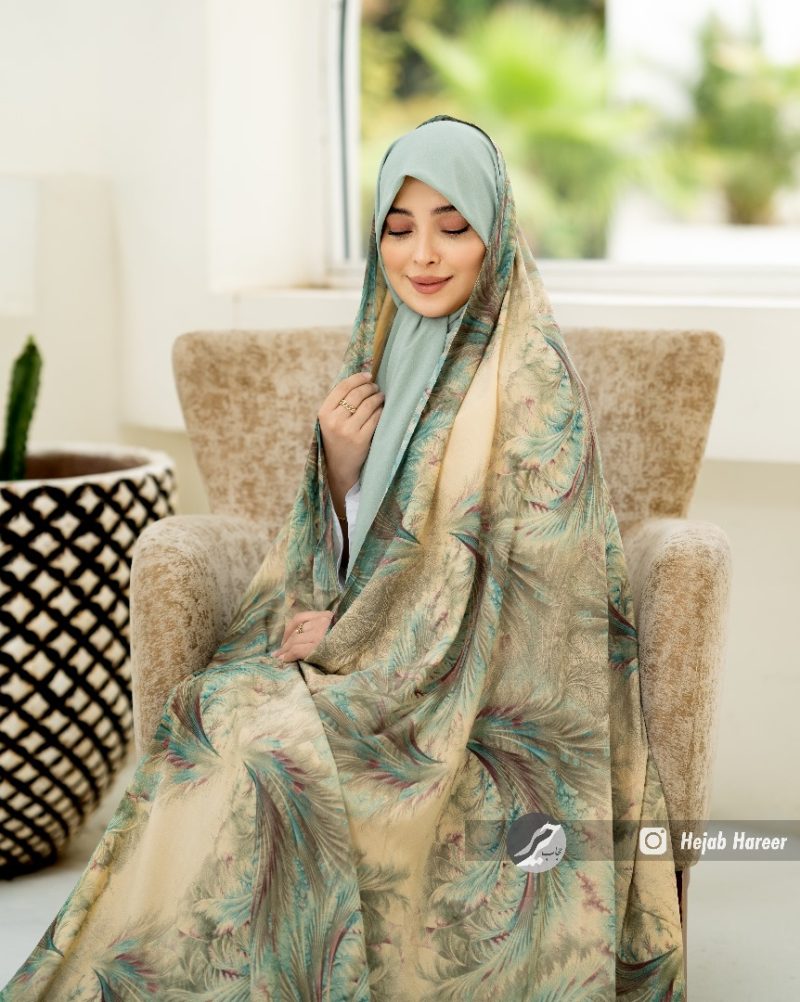 چادر رنگی کرپ حریر کد 30946 - Image 1