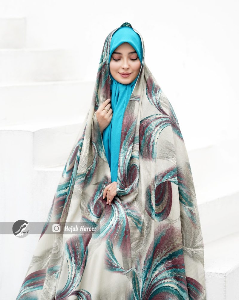 چادر رنگی کرپ حریر کد 30949 - Image 1