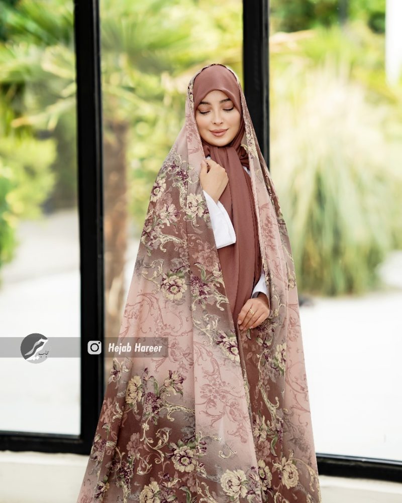 چادر رنگی کرپ حریر کد 30953 - Image 1