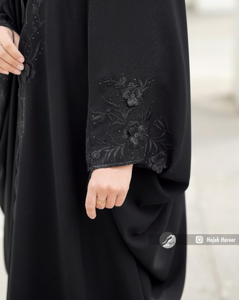 چادر مشکی عربی گلدوزی شده کد 3216 - Image 3