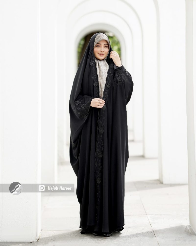 چادر مشکی عربی گلدوزی شده کد 3216 - Image 2