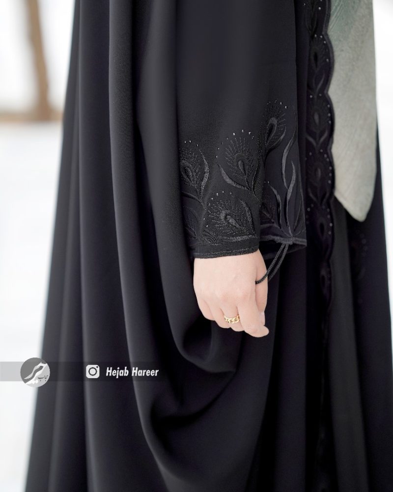 چادر مشکی عربی گلدوزی شده کد 3230 - Image 3