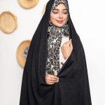 چادر مشکی طرح دار کره ای کد 3378
