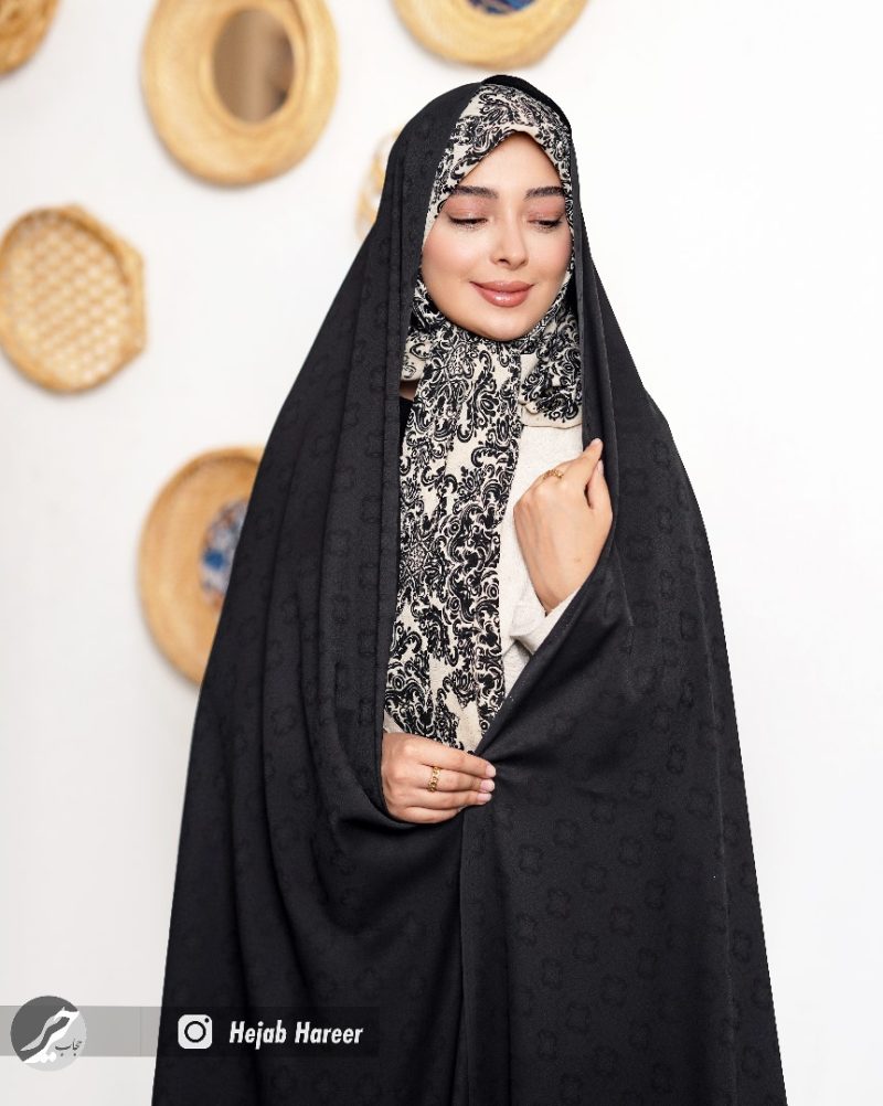 چادر مشکی طرح دار کره ای کد 3378 - Image 1