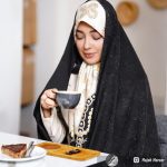 چادر مشکی طرح دار کره ای کد 3382