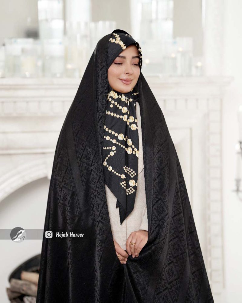 3385-1 چادر مجلسی سوالون طرح دار کد 3385 - Image 1