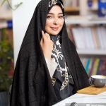 چادر مشکی طرحدار ایرانی کد 9326