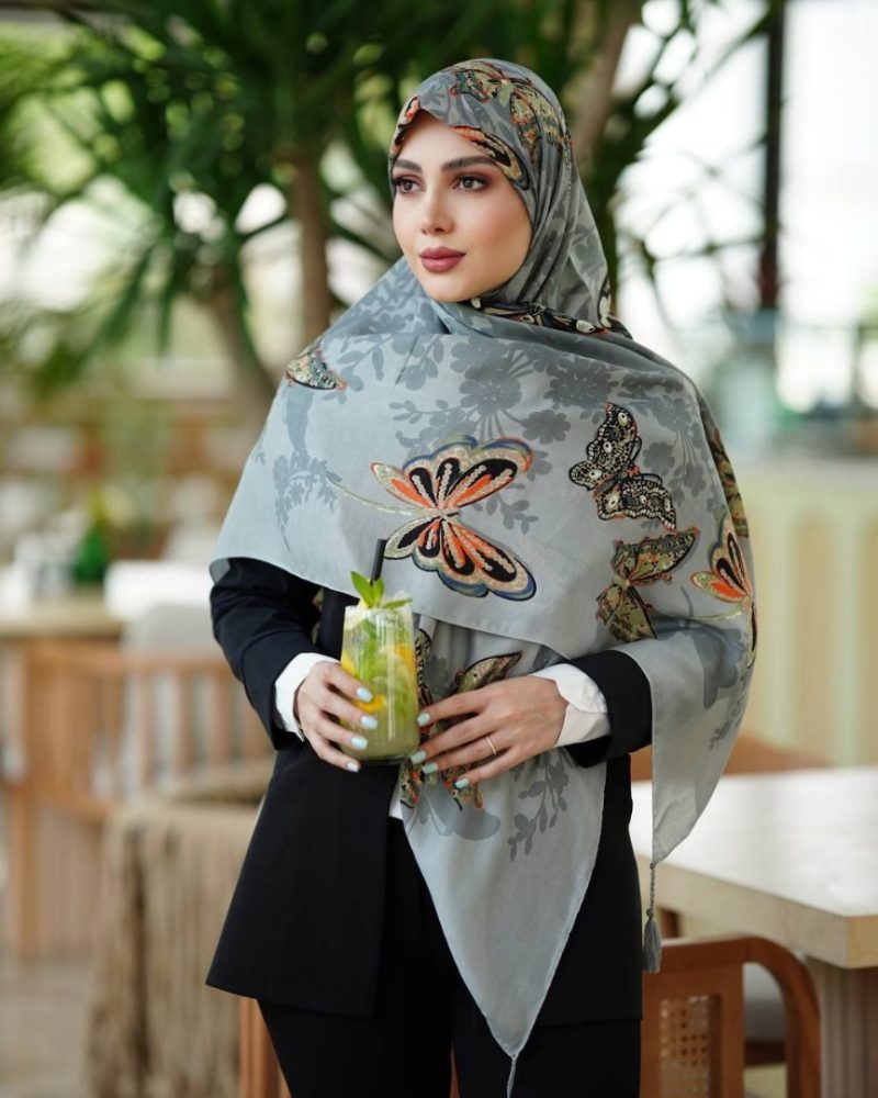 روسری نخی سیااسکارف کد 26237 - Image 1