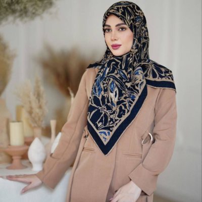 روسری نخی گارزا ژاکارد کد ۲۶۲۵۵