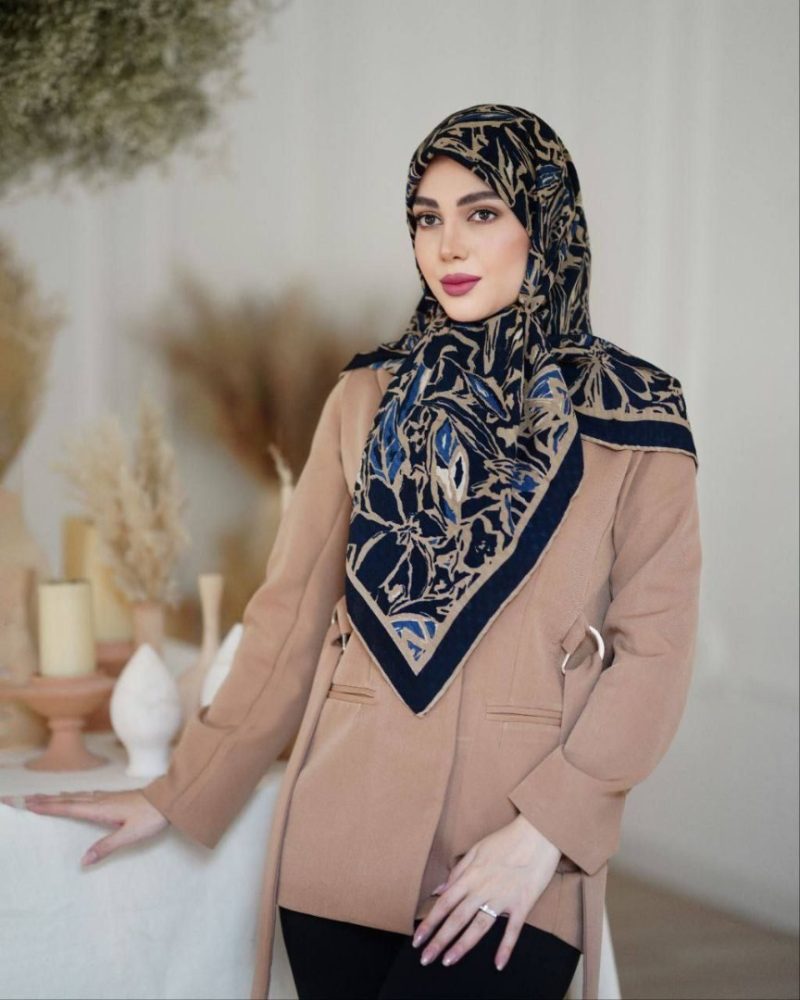 روسری نخی گارزا ژاکارد کد ۲۶۲۵۵ - Image 1
