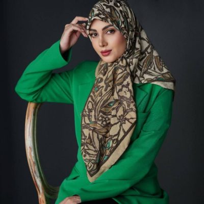 روسری نخی گارزا ژاکارد کد ۲۶۲۵6