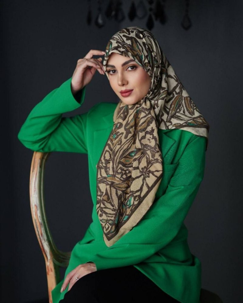 روسری نخی گارزا ژاکارد کد ۲۶۲۵6 - Image 1