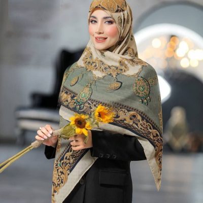 روسری نخی گارزا ژاکارد کد ۲۶۲63