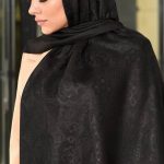 روسری مشکی طرح دار کد 2711