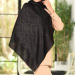 روسری مشکی طرح دار کد 2713