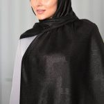 روسری مشکی طرح دار  کد 2714