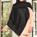 روسری مشکی طرح دار  کد 2716