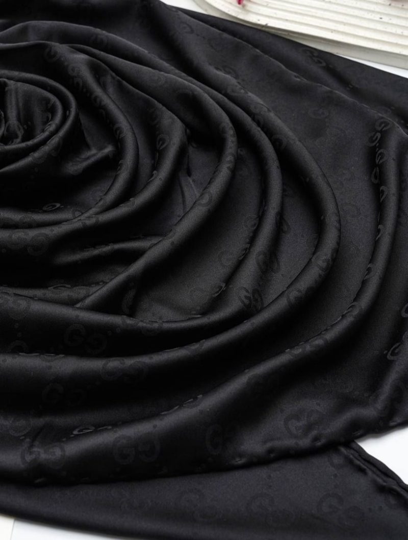 2718 روسری مشکی طرح دار کد 2718 - Image 1