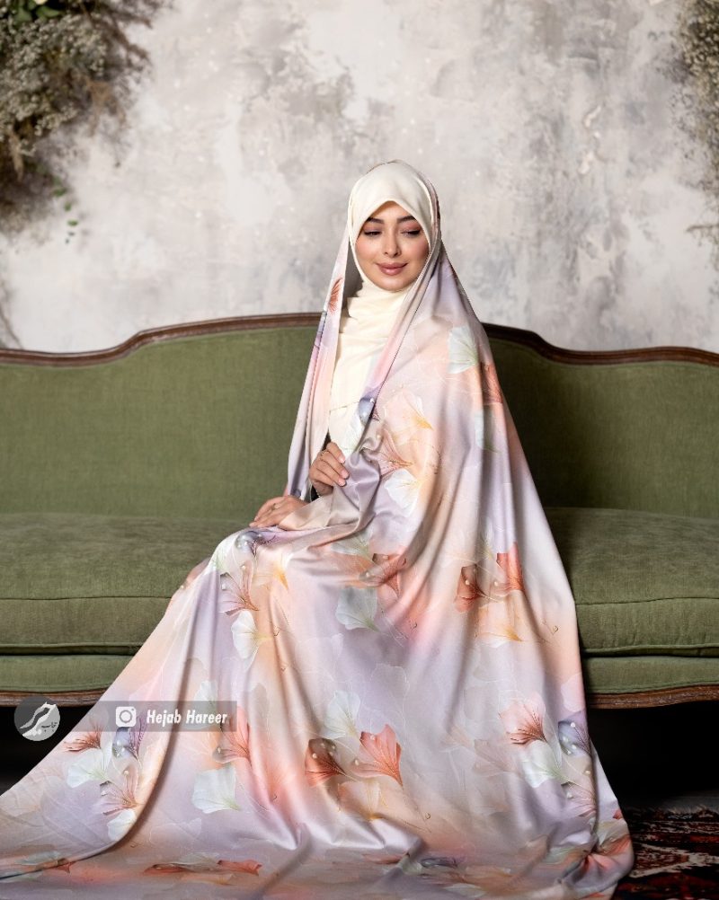 چادر رنگی سیلک ابریشم اندونزی کد 6130 - Image 1