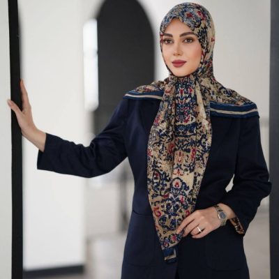 روسری نخی گارزا ژاکارد کد 2727