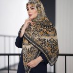 روسری نخی گارزا ژاکارد کد 2729