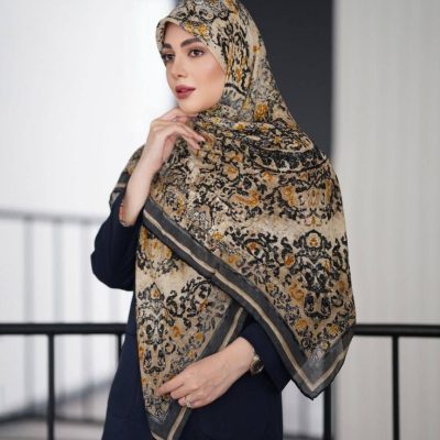 روسری نخی گارزا ژاکارد کد 2729