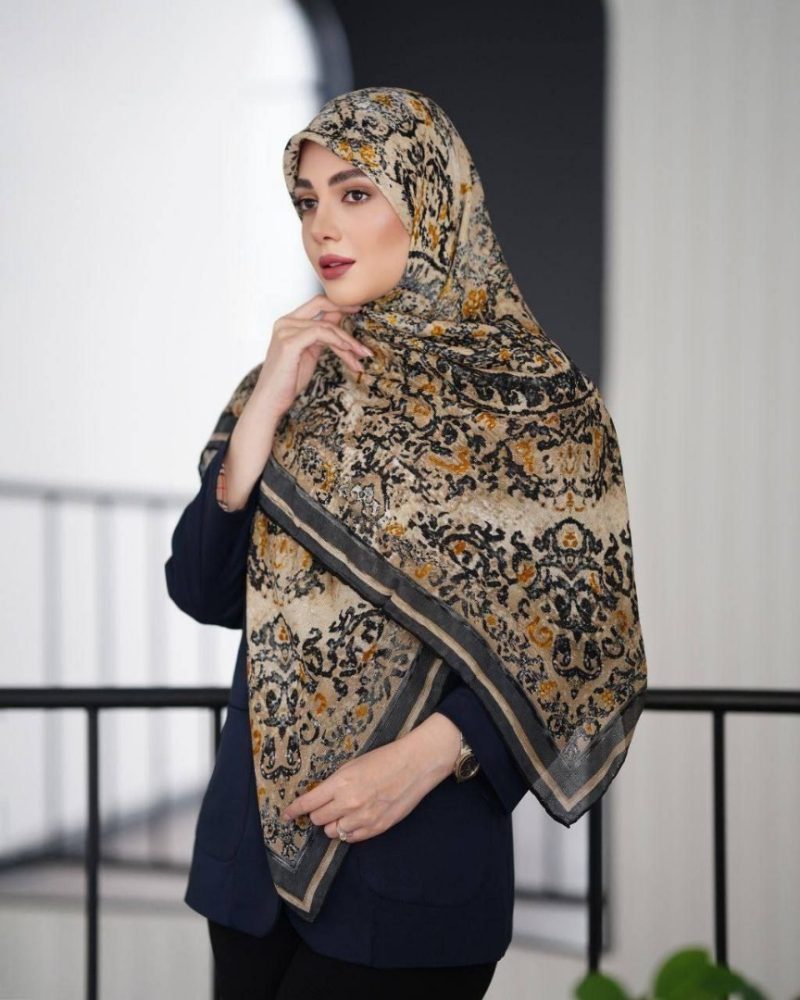 روسری نخی گارزا ژاکارد کد 2729 - Image 1