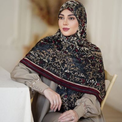 روسری نخی گارزا ژاکارد کد 2730