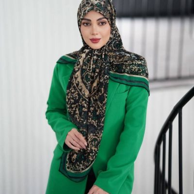 روسری نخی گارزا ژاکارد کد 2731