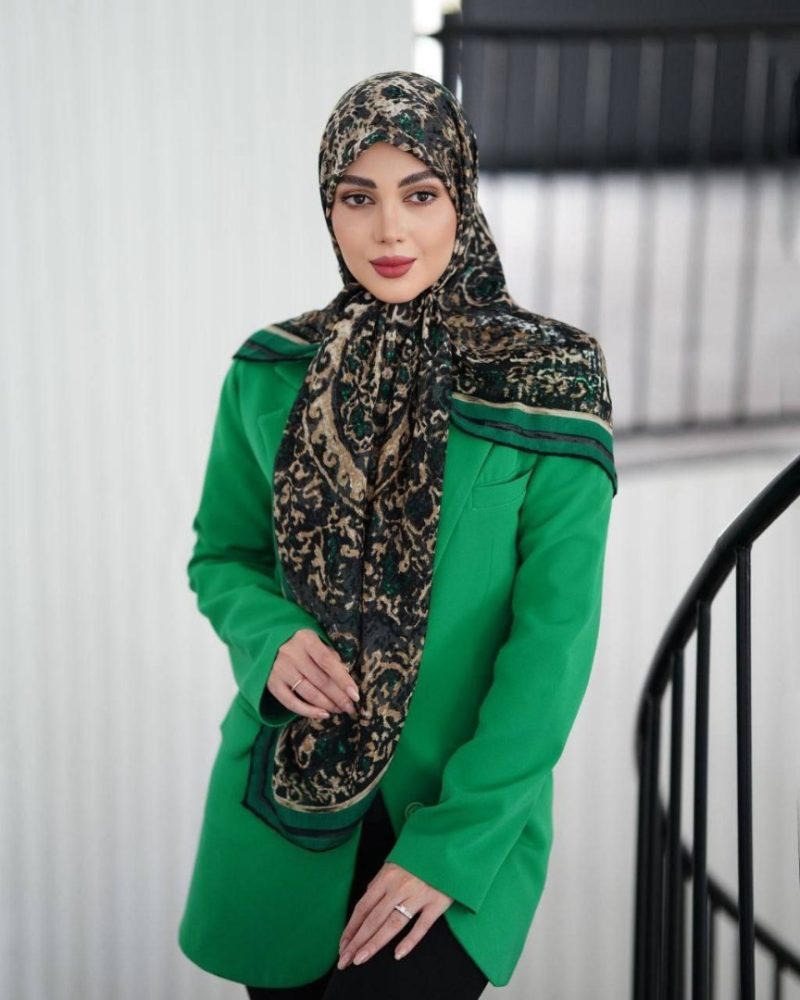 2731 روسری نخی گارزا ژاکارد کد 2731 - Image 1