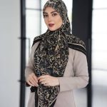 روسری نخی گارزا ژاکارد کد 2732