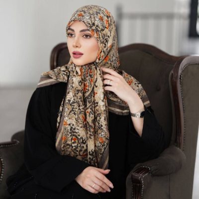 روسری نخی گارزا ژاکارد کد 2733