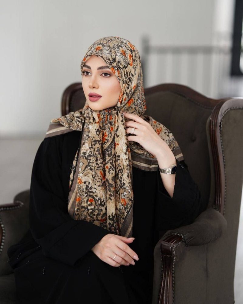 روسری نخی گارزا ژاکارد کد 2733 - Image 1