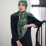 روسری نخی گارزا ژاکارد کد 2734