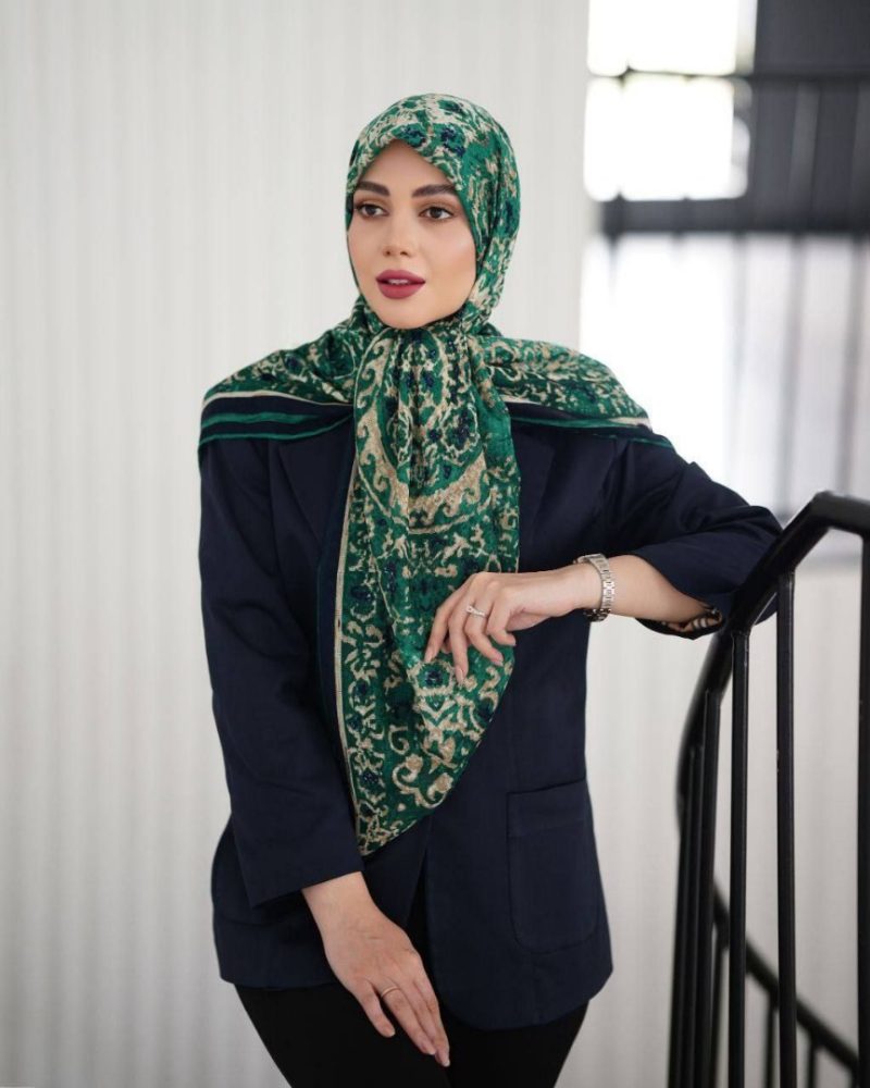 روسری نخی گارزا ژاکارد کد 2734 - Image 1