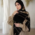 روسری نخی طرح دار کد 2743